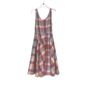 LL Bean Madras plaid A-line or sheath dress Size 8